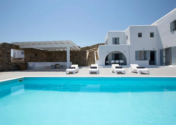 Villa Casadei Pool 4-bdr Sea View 'anemos' & 'petra' With Nighttime Security Guard Panormos (Mykonos)